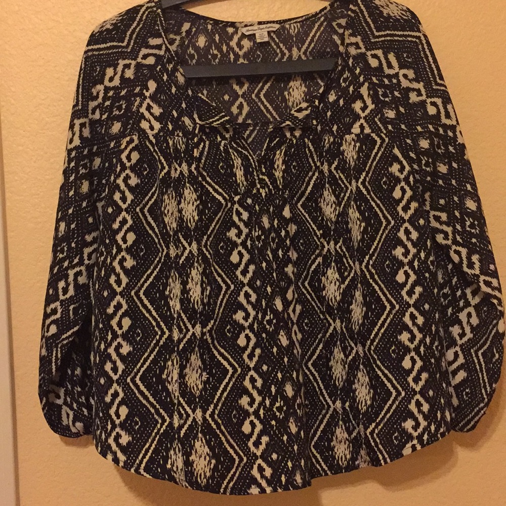 Black and white blouse